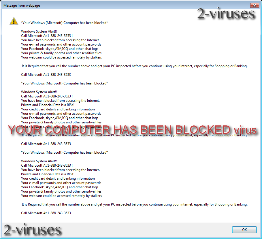 YOUR COMPUTER HAS BEEN BLOCKED virus remove