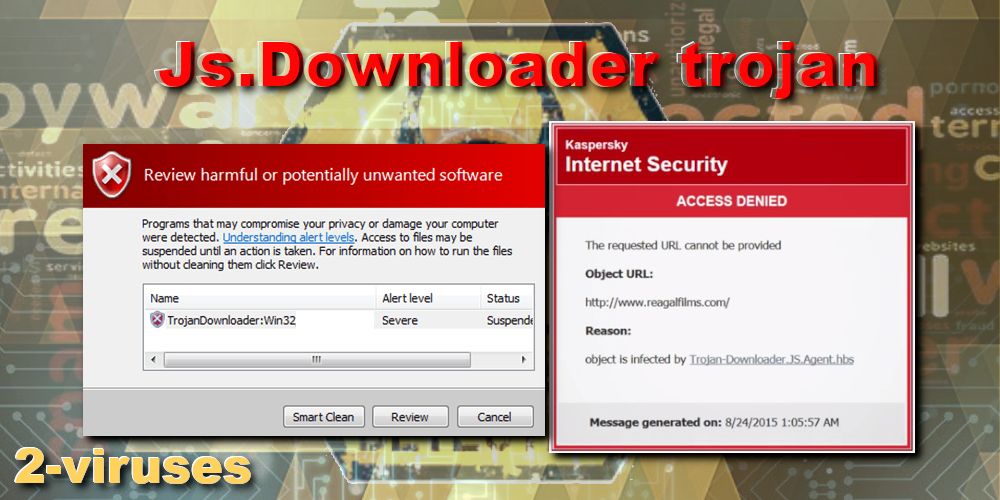 JS downlaoder trojan antivirus reports